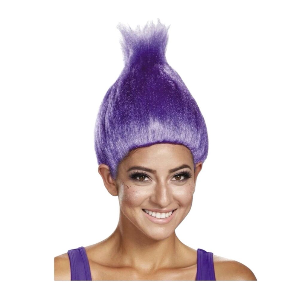 Dreamworks Trolls Purple Adult Wig Halloween Costume Accessory